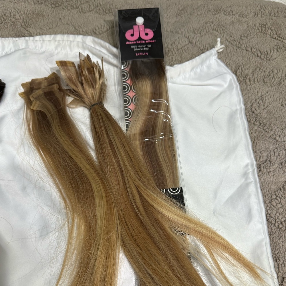 Donna Bella tape in extensions- human hair. 18”